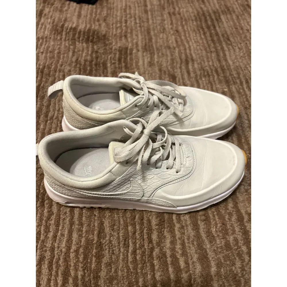 Nike Air Max Thea Premium Off-White Leather Sneakers‎ Casual Athletic Shoes